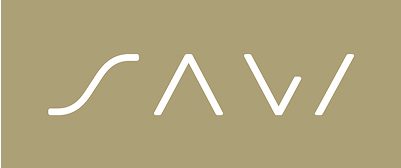 Minimalist logo design with white geometric letters on a beige background.