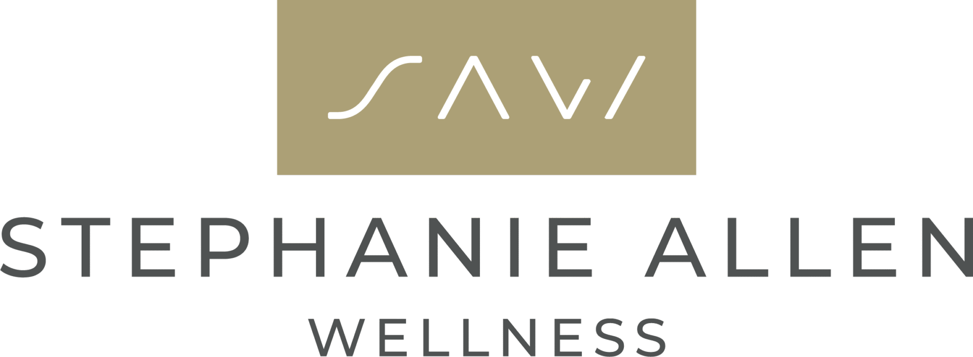 A minimalist logo with stylized letters and wellness text.