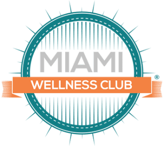 Miami Wellness Club logo with teal and orange colors.